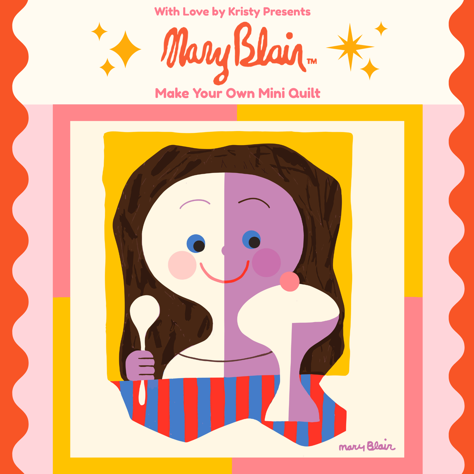 With Love by Kristy - Mary Blair™ Ice Cream Girl Mini Quilt Kit