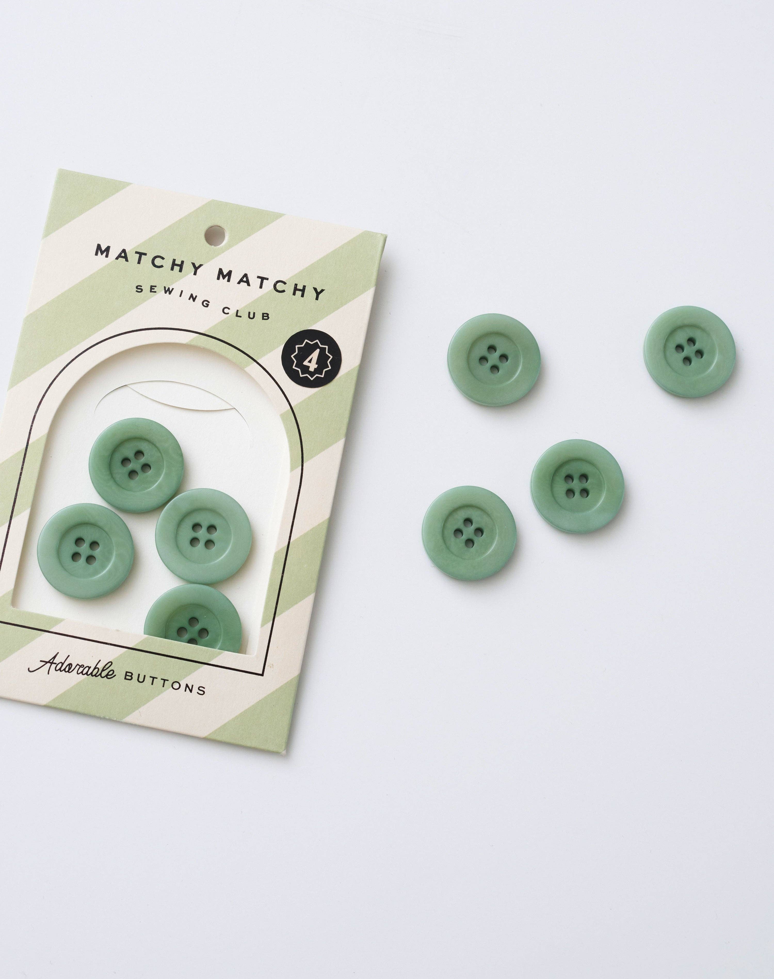 Jadite 1" Corozo Nut Buttons: Set of 4