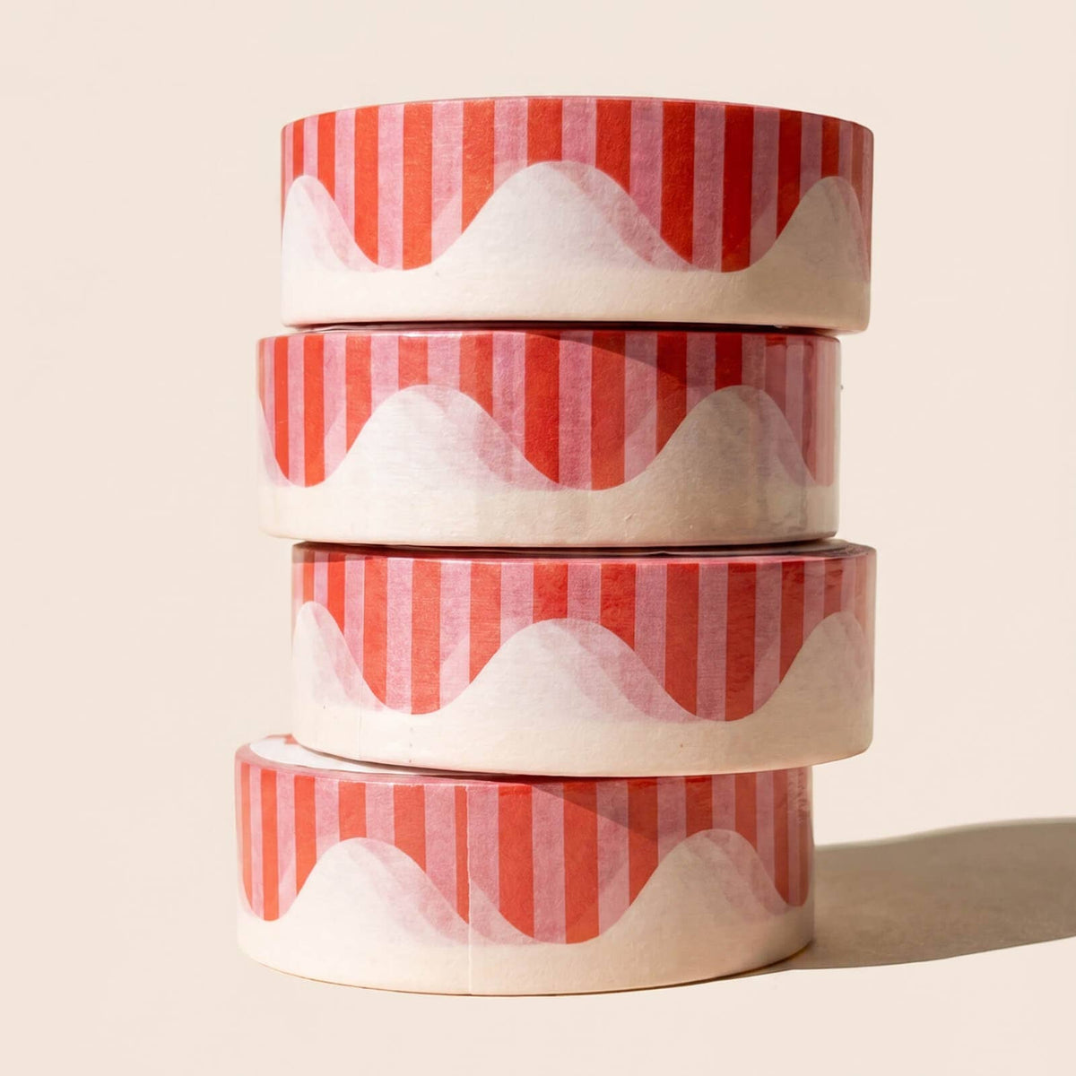 paper&stuff - Wavy Stripes Washi Tape (Red + Pink)