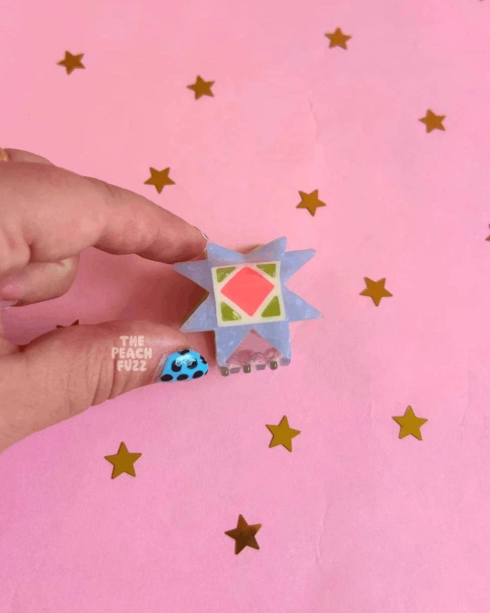 The Peach Fuzz - Mini Quilt Hair Claw