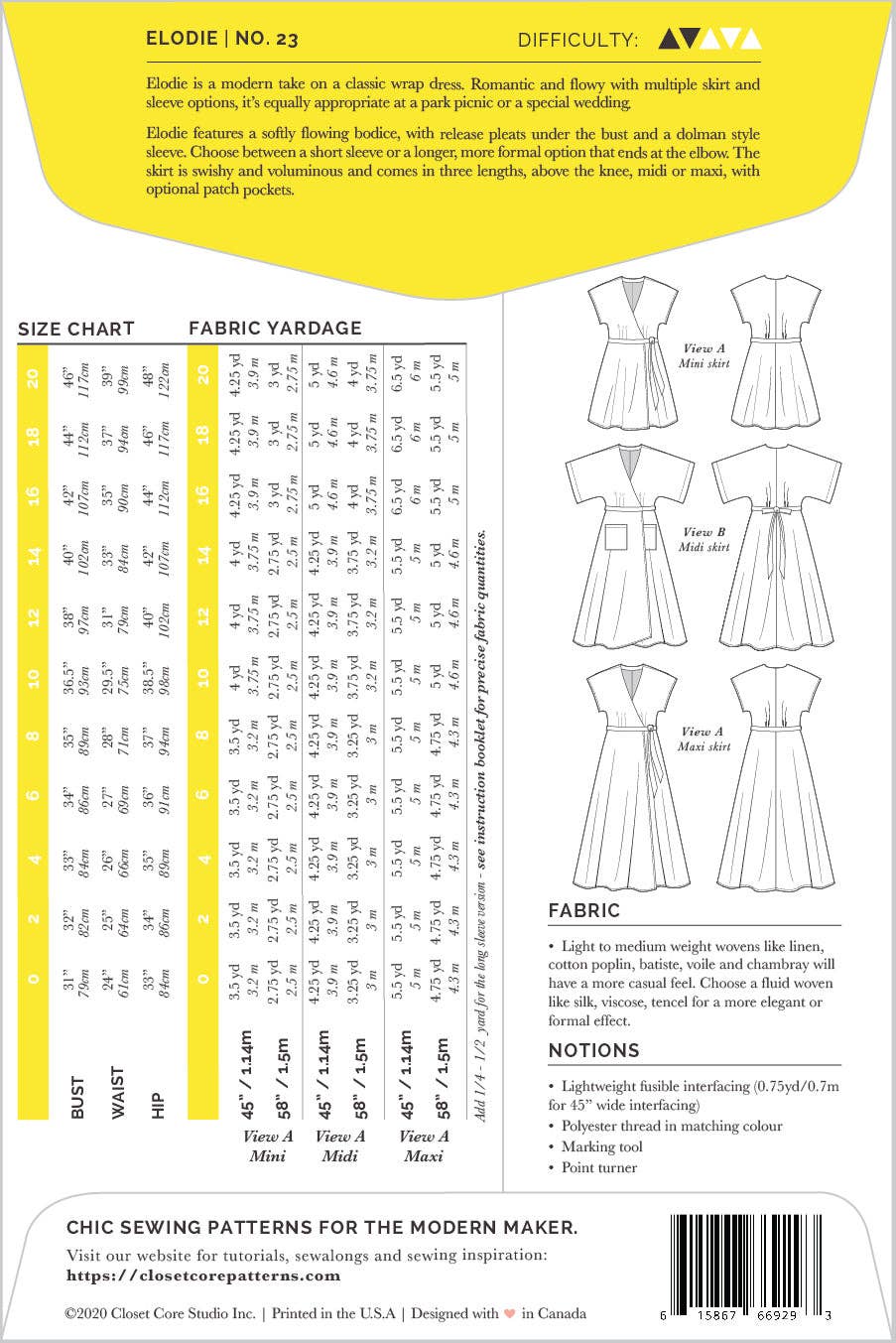 Elodie Wrap Dress Sewing Pattern