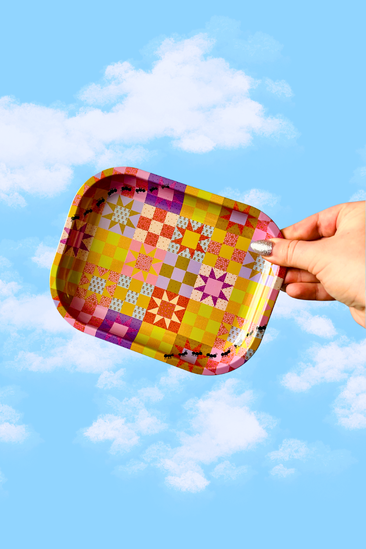 The Peach Fuzz - Small Patchwork Quilt Tray