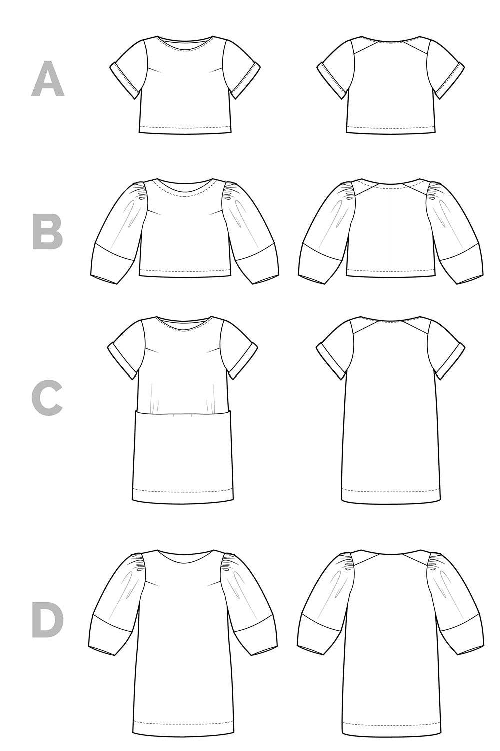 Cielo Top + Dress Sewing Pattern