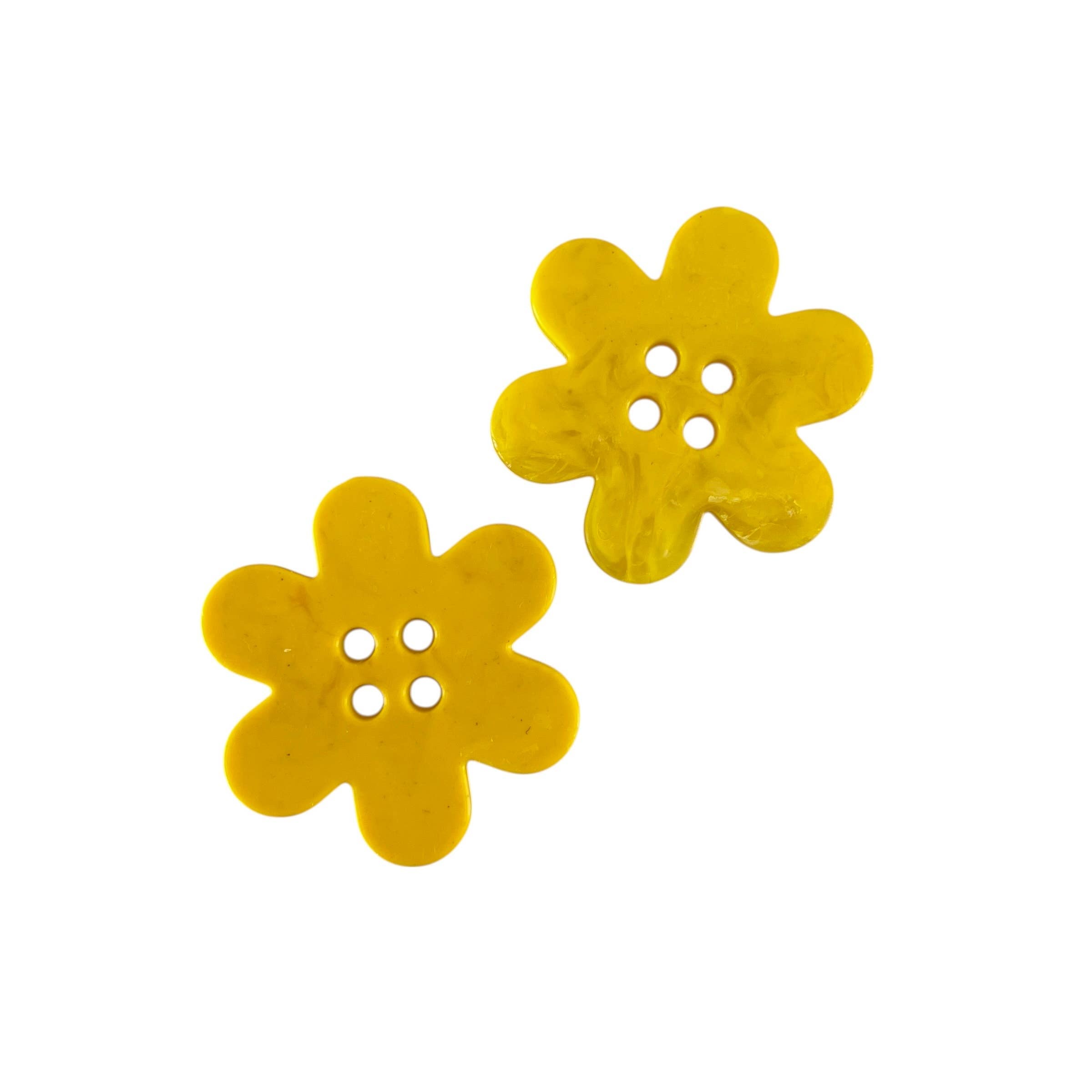 Yellow Recycled Plastic Buttons