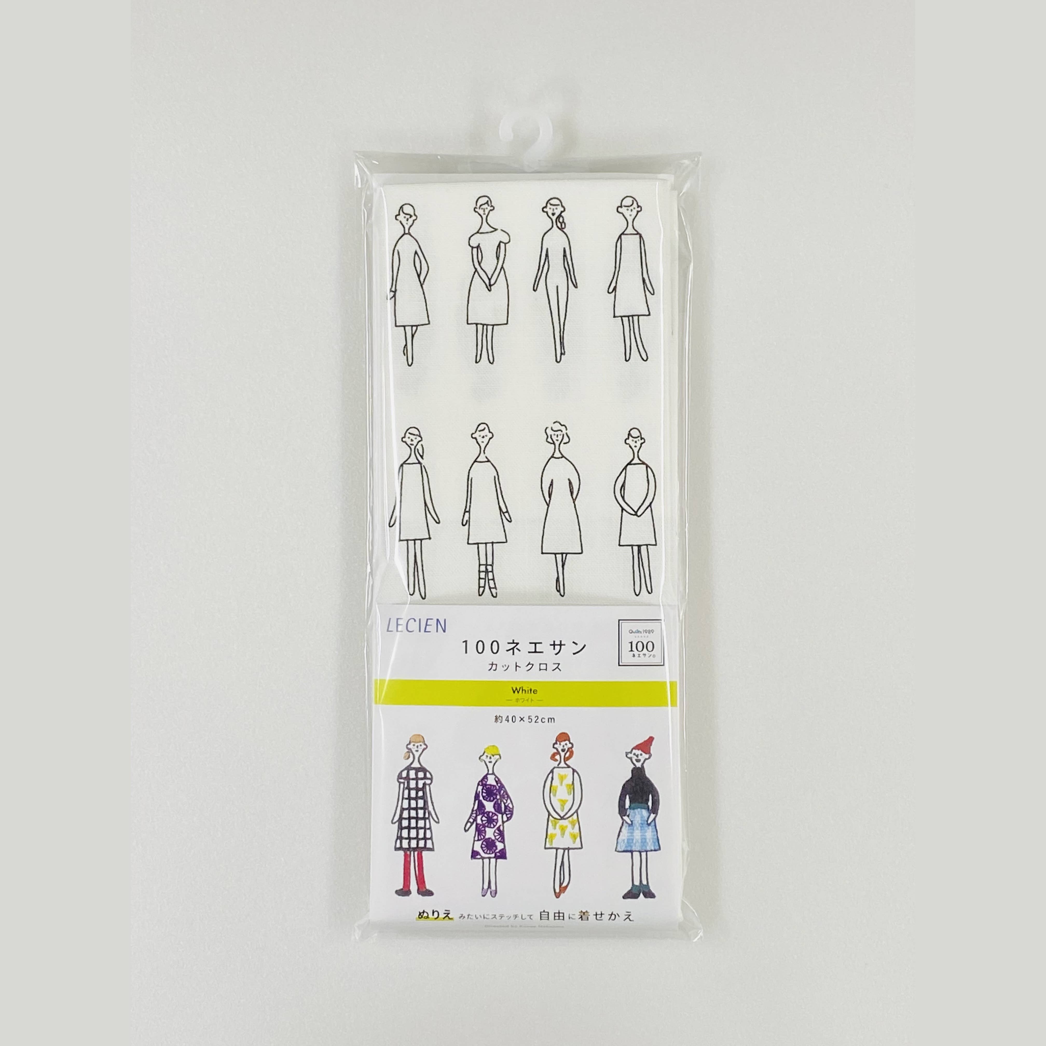 Lecien 100 Ladies Pattern Embroidery Fabric – White
