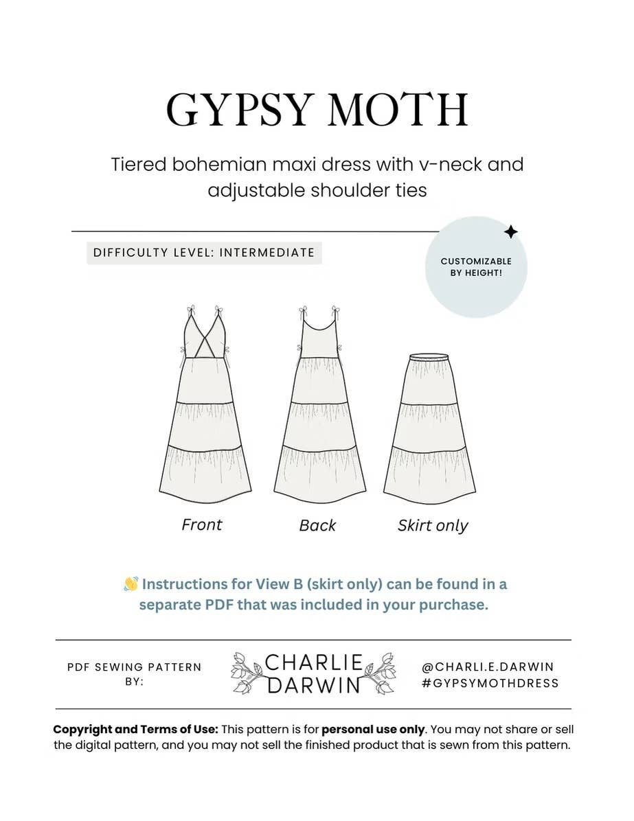 Charlie Darwin Textiles - GYPSY MOTH Printed Pattern