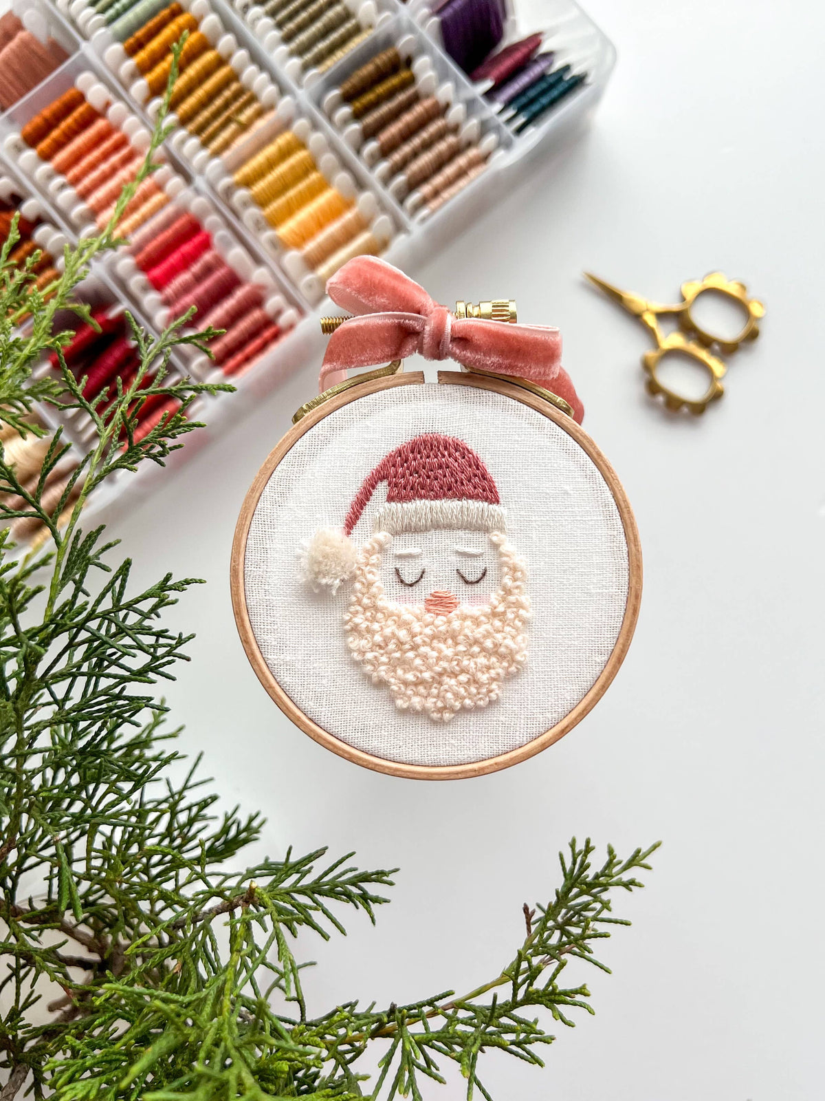 Matryoshka Doll Shop - Santa Embroidery DIY Kit, Beginner Craft Kit, Christmas DIY