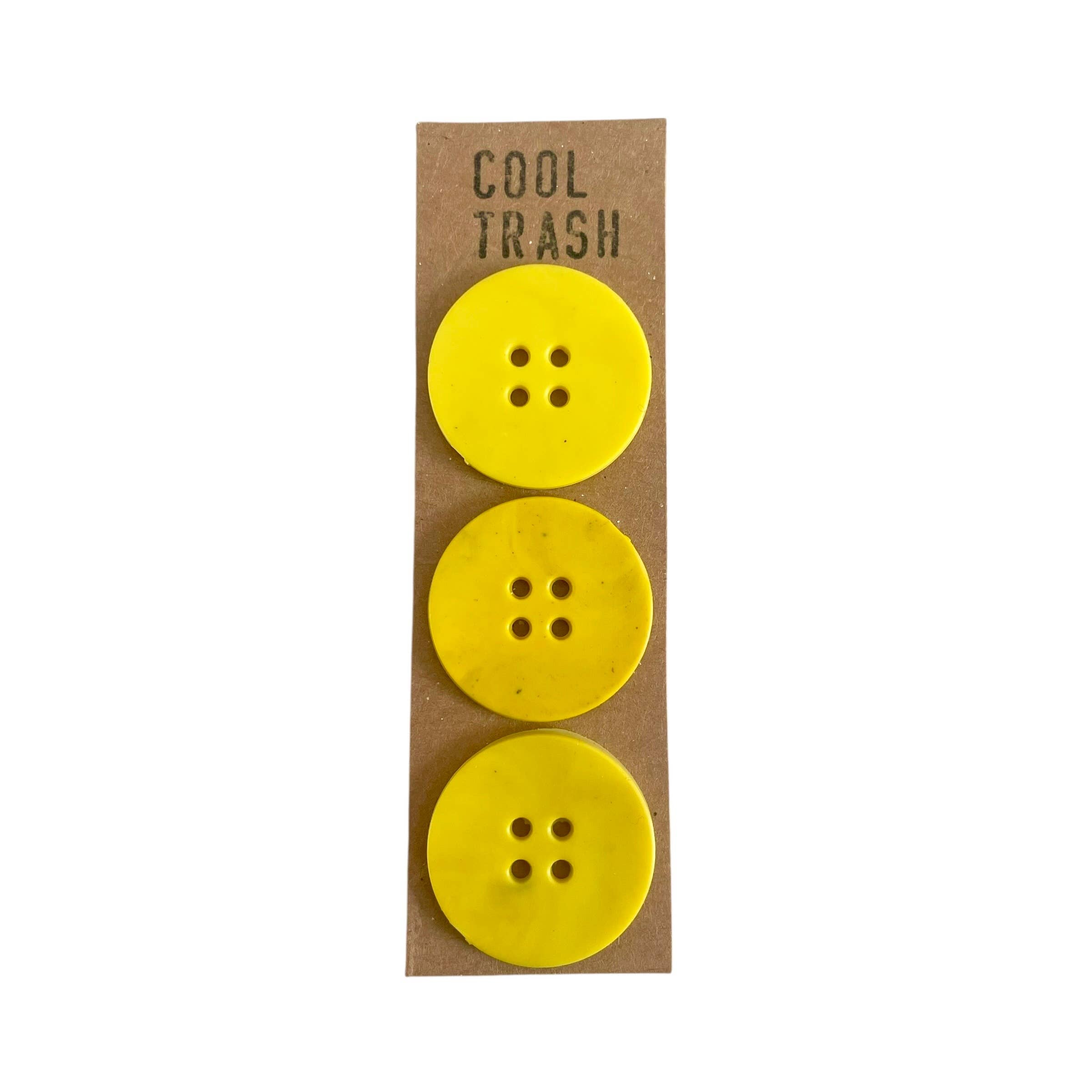 Yellow Recycled Plastic Big Buttons Set