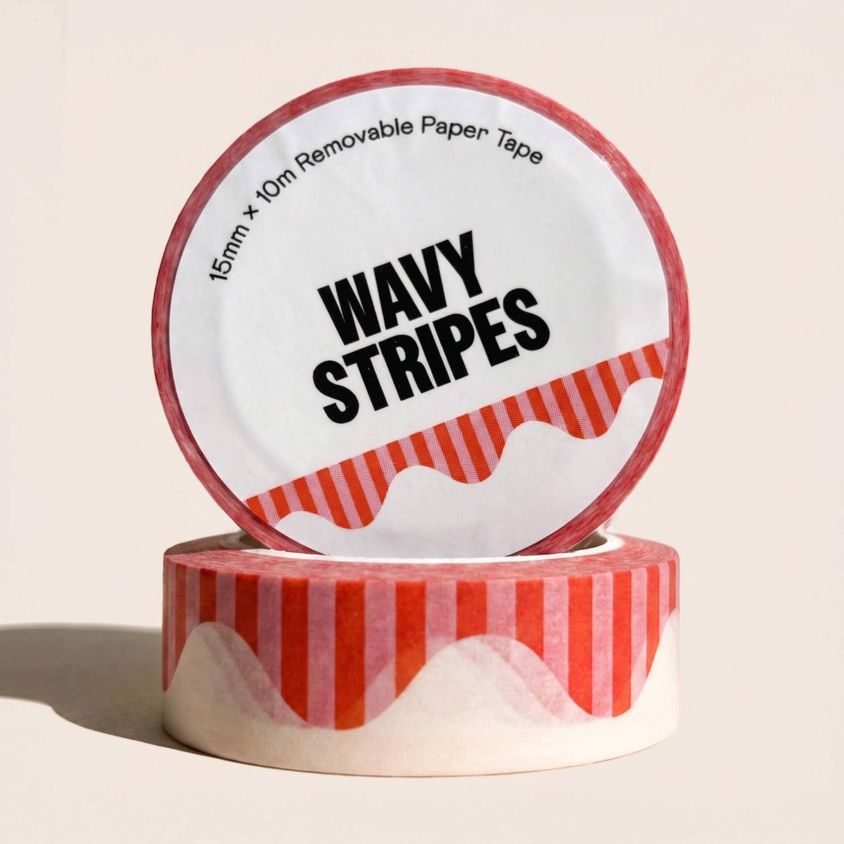 paper&stuff - Wavy Stripes Washi Tape (Red + Pink)