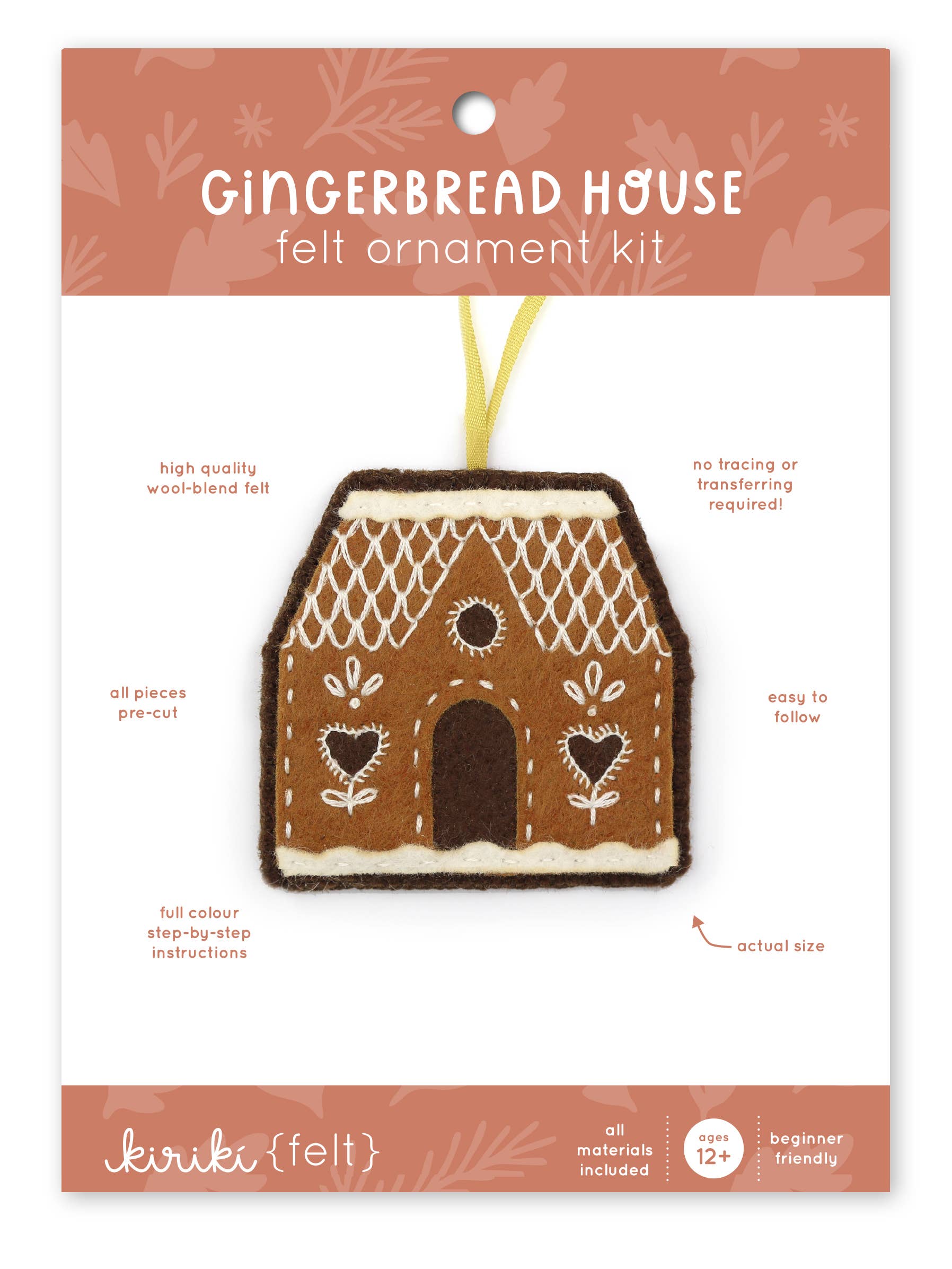 Gingerbread House - Felt Ornament Kit
