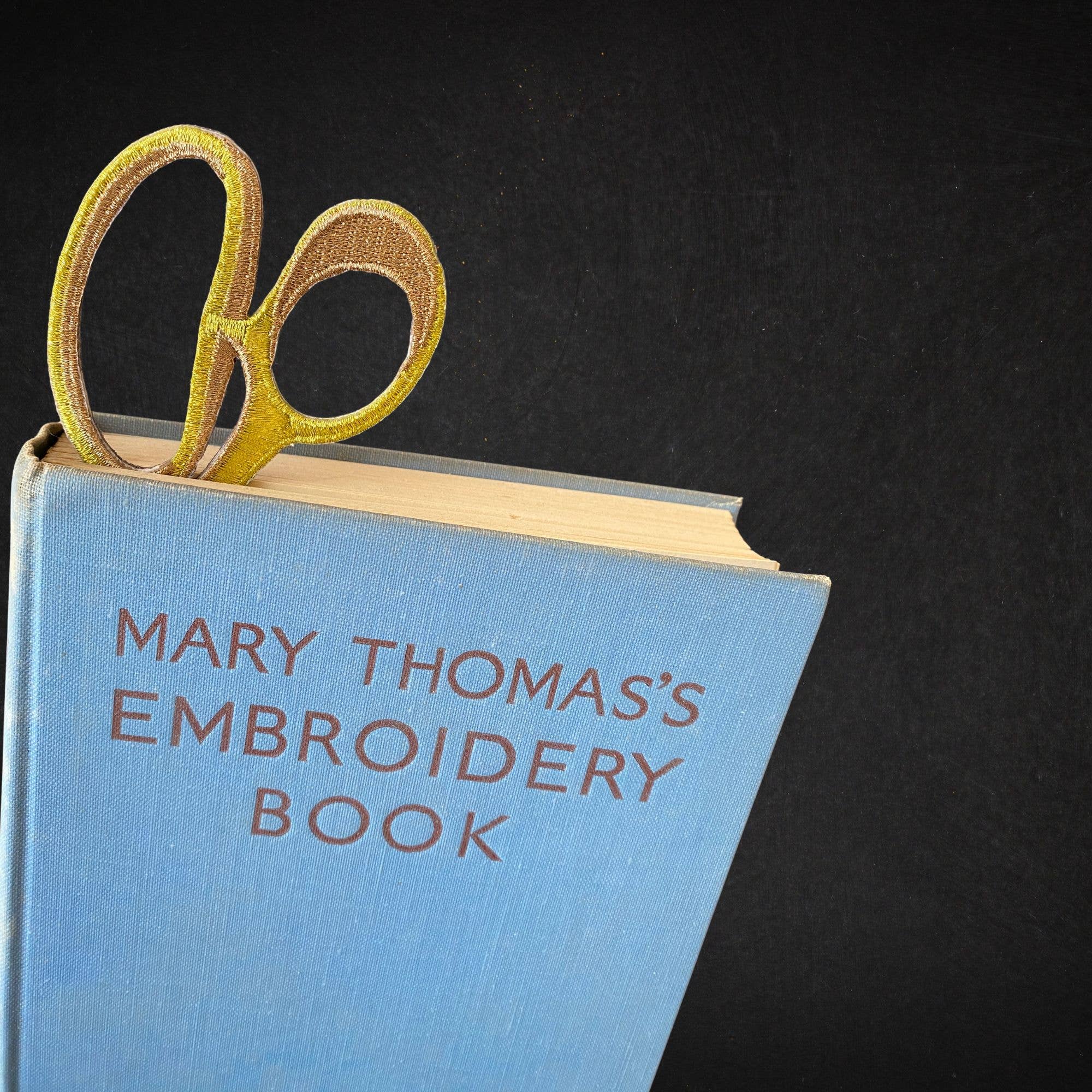 Embroidered Fabric Bookmark - Dressmaker Scissors Design