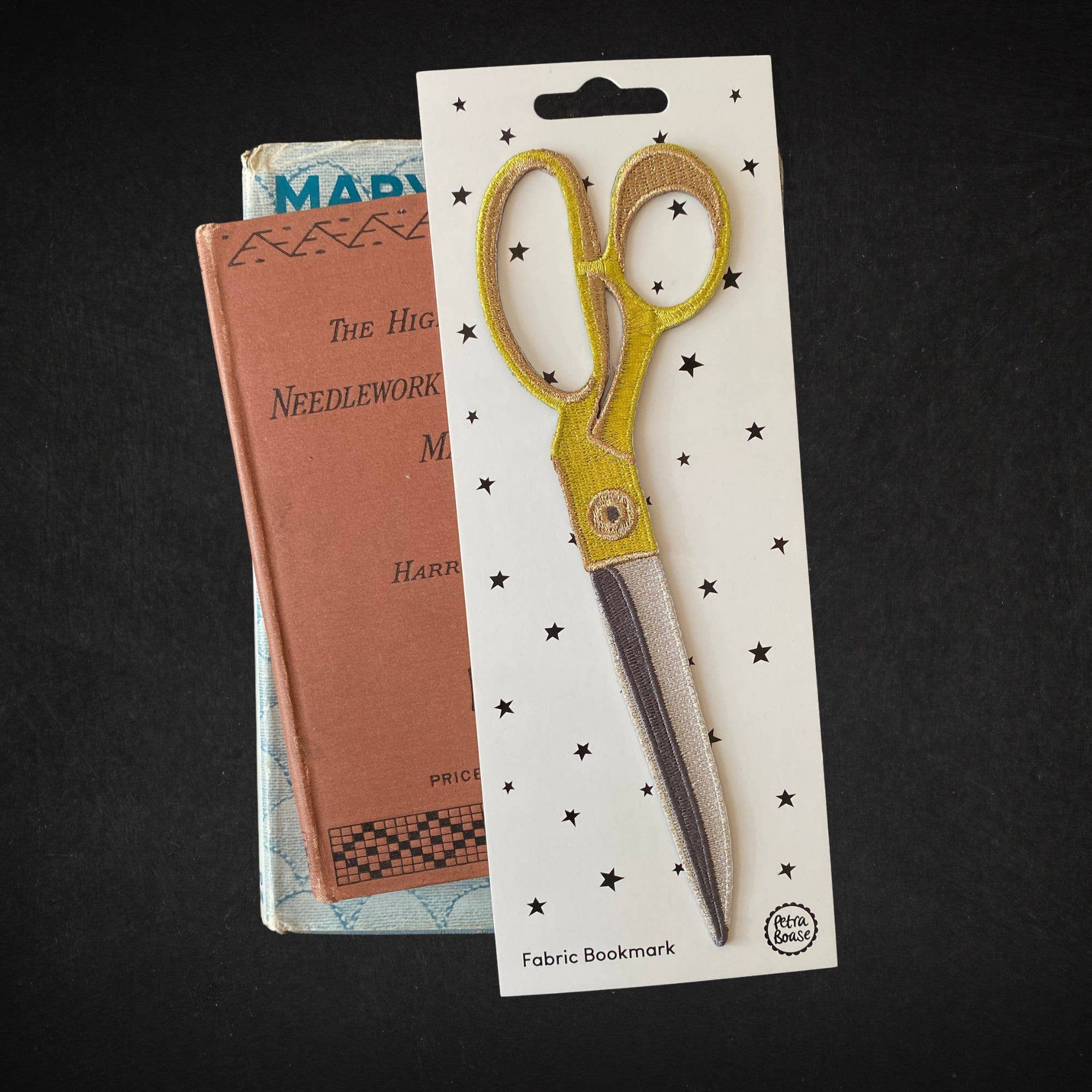 Embroidered Fabric Bookmark - Dressmaker Scissors Design